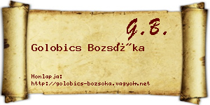 Golobics Bozsóka névjegykártya